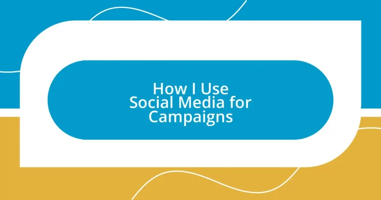 How I Use Social Media for Campaigns