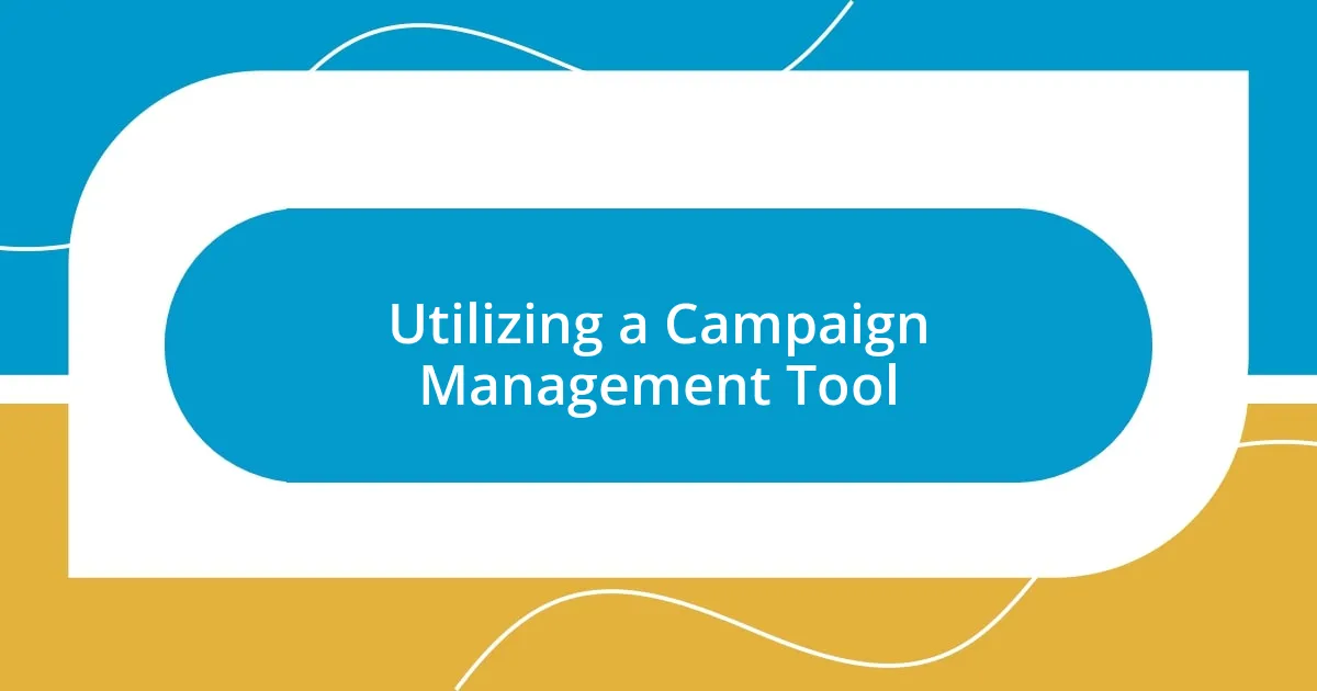 Utilizing a Campaign Management Tool